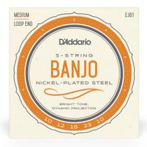 Encordoamento para Banjo 5 cordas D'addario EJ61 Tensão Média