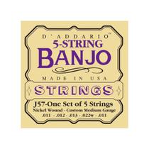 Encordoamento para banjo d'addario j57 medium custom strings 027087