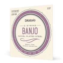 Encordoamento para Banjo EJ57 Nickel Plated Roundwound 5 Cordas D'Addario