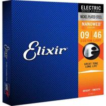 Encordoamento Para Guitarra .009 NANOWEB 12027 Custom Light ELIXIR