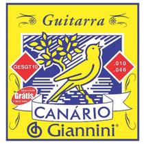 Encordoamento Para Guitarra Canário Aço 010 Gesgt10 Giannini