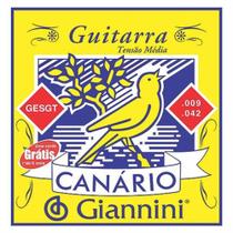 Encordoamento Para Guitarra Canário Tensão Media Gesgt9 Giannini