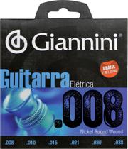 Encordoamento Para Guitarra Elétrica Geegst 8 - .008-.038