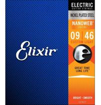 Encordoamento para guitarra elixir .009 custom nanoweb 12027