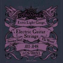 Encordoamento Para Guitarra Flat Wound .011 Ags900xl Aria Encordoamento Para Guitarra Flat Wound .011 Ags900xl Aria