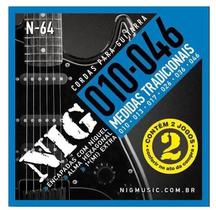 Encordoamento Para Guitarra Nig N64 010-042 Pack com 2 Jogos