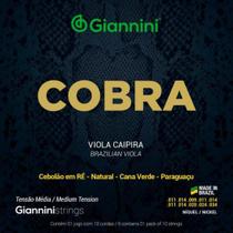 Encordoamento Para Viola Caipira Aço Média Série Cobra Giannini GESVNM