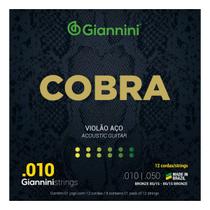 Encordoamento Para Violao 12 Cordas Aço Cobra Bronze 010 - Giannini