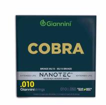Encordoamento Para Violão 6 Cordas Nanotec Cobra Giannini (.010 - .050) Encordoamento Para Violão 6 Cordas Nanotec Cobra Giannini (.010 - .050)