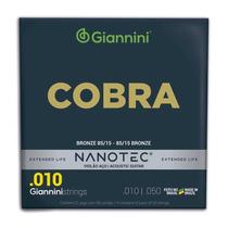 Encordoamento para Violão Aço 010 - 050 NANOTEC COBRA / Giannini / Bronze 85/15 -- GEEFLE PN
