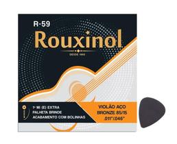 Encordoamento para Violão aço 011 Rouxinol c/ bolinha -- (011/046)