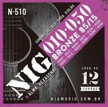 Encordoamento para violão aço 12 cordas bronze 85/15 nig n-510 Encordoamento para violão aço 12 cordas bronze 85/15 nig n-510