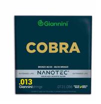 Encordoamento para violão Aço 6 cordas Giannini Nanotec Cobra Bronze 80/20 CA82M PN (.013 - .056)