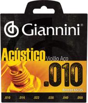 Encordoamento para violão aço acústico .010 bronze geswam - GIANNINI Encordoamento para violão aço acústico .010 bronze geswam - GIANNINI