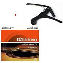 Encordoamento para violão aço daddario 0.10-0.50 ez900 jogo de corda capotraste para violão guitarra ukulele kit para violão