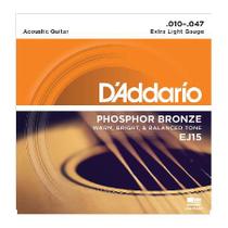 Encordoamento para Violao ACO EJ15 EXTRA LIGTH Bronze