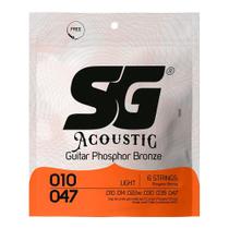Encordoamento para Violão Aço Tensão Leve 0.10 SG Acoustic