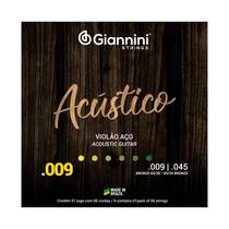 Encordoamento para violão acústico aço .009 bronze geswal - GIANNINI Encordoamento para violão acústico aço .009 bronze geswal - GIANNINI