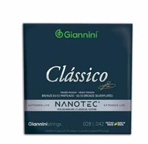 Encordoamento para violão náilon 6 cordas Giannini Nanotec clássico bronze 65/35 Genwpa PN pesada