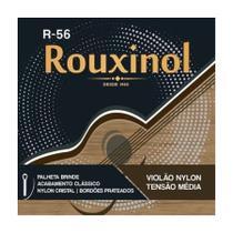 Encordoamento Para Violao Nylon 6 Cordas Rouxinol Cristal/Prateada Tensao Media - R56