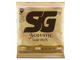 Encordoamento para Violão SG Strings Aço 009 Bronze