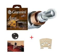 Encordoamento para violino giannini 4/4 + cavalete + surdina - kit para violino