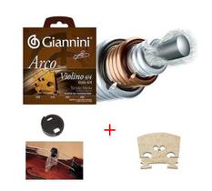 Encordoamento para violino giannini 4/4 + cavalete + surdina - kit para violino