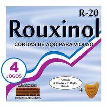 Encordoamento R20 Rouxinol Kit 4 Jogos Violão Aço C/ Bolinha Original