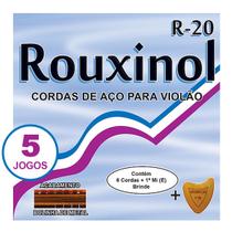 Encordoamento R20 Rouxinol Kit 5 Jogos Violão Aço C/ Bolinha Original