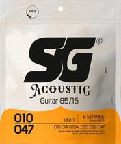 Encordoamento SG Para Violão de Aço Modelo Bronze 85/15 - Calibre .010 - .047