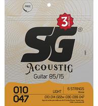 Encordoamento Sg Triple Pack 6685tp Violão Aço 6 Cordas 010