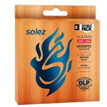 Encordoamento solez slatb10 pack c/ 2 dist duplo violao 85/15 0,0010"/0,050"