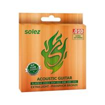 Encordoamento solez violao 6 cordas p. bronze slapb10 0.010