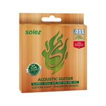 Encordoamento solez violao 6 cordas p. bronze slapb11 0.011