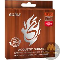 Encordoamento SOLEZ Violão Aço 010 SLANPB10 NPB Encordoamento SOLEZ Violão Aço 010 SLANPB10 NPB
