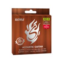 Encordoamento Solez Violão SLANPB11 Bronze DLP Plain Steels