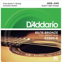 Encordoamento Violão Aço 009 EZ890-B+PL009 - D'addario