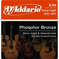 Encordoamento Violão Aço .010-.047 Phosphor Bronze Ej15 d Addario