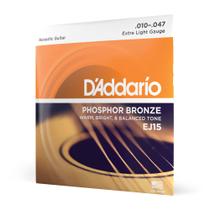 Encordoamento Violão Aço .010 D Addario Phosphor Bronze EJ15