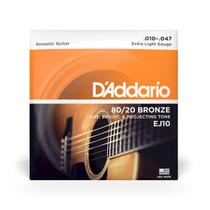 Encordoamento Violão Aço .010 Daddario 80/20 Bronze Ej10 Encordoamento Violão Aço .010 Daddario 80/20 Bronze Ej10