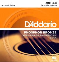 Encordoamento Violão Aço 010 DAddario Pho/Bro EJ15