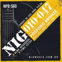 Encordoamento Violão Aço 010 NIG Phosphor Bronze NPB560