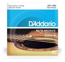 Encordoamento Violão Aço 011 Bronze Daddario EZ910-B + Mi Extra