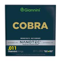 Encordoamento Violão Aço 011 Giannini Cobra Bronze 85/15 NANOTEC GEEFLKPN