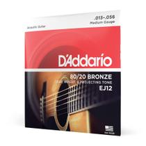 Encordoamento Violão Aço .013 D'Addario Bronze 80/20 EJ12 Encordoamento Violão Aço .013 D'Addario Bronze 80/20 EJ12