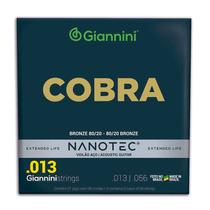 Encordoamento Violão Aço 013 Giannini Cobra Bronze 80/20 NANOTEC CA82MPN Encordoamento Violão Aço 013 Giannini Cobra Bronze 80/20 NANOTEC CA82MPN