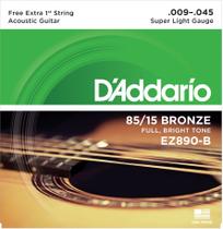 Encordoamento Violão Aço 09 D'addario 85/15 Bronze EZ890