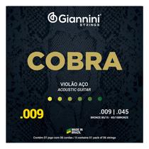 Encordoamento VIOLAO AÇO 09 GIANNINI Cobra Bronze 85/15