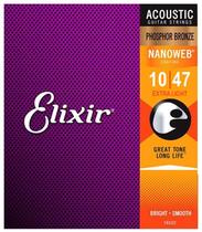 Encordoamento Violão Aço Elixir Bronze 80/20 Nanoweb 0.10