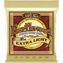 Encordoamento Violão Aço Ernie Ball 010 Earthwood Extra Leve Bronze 80/20 2006